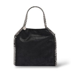 Stella McCartney Falabella Mini Faux Brushed Leather Black Edgy Chain Bag